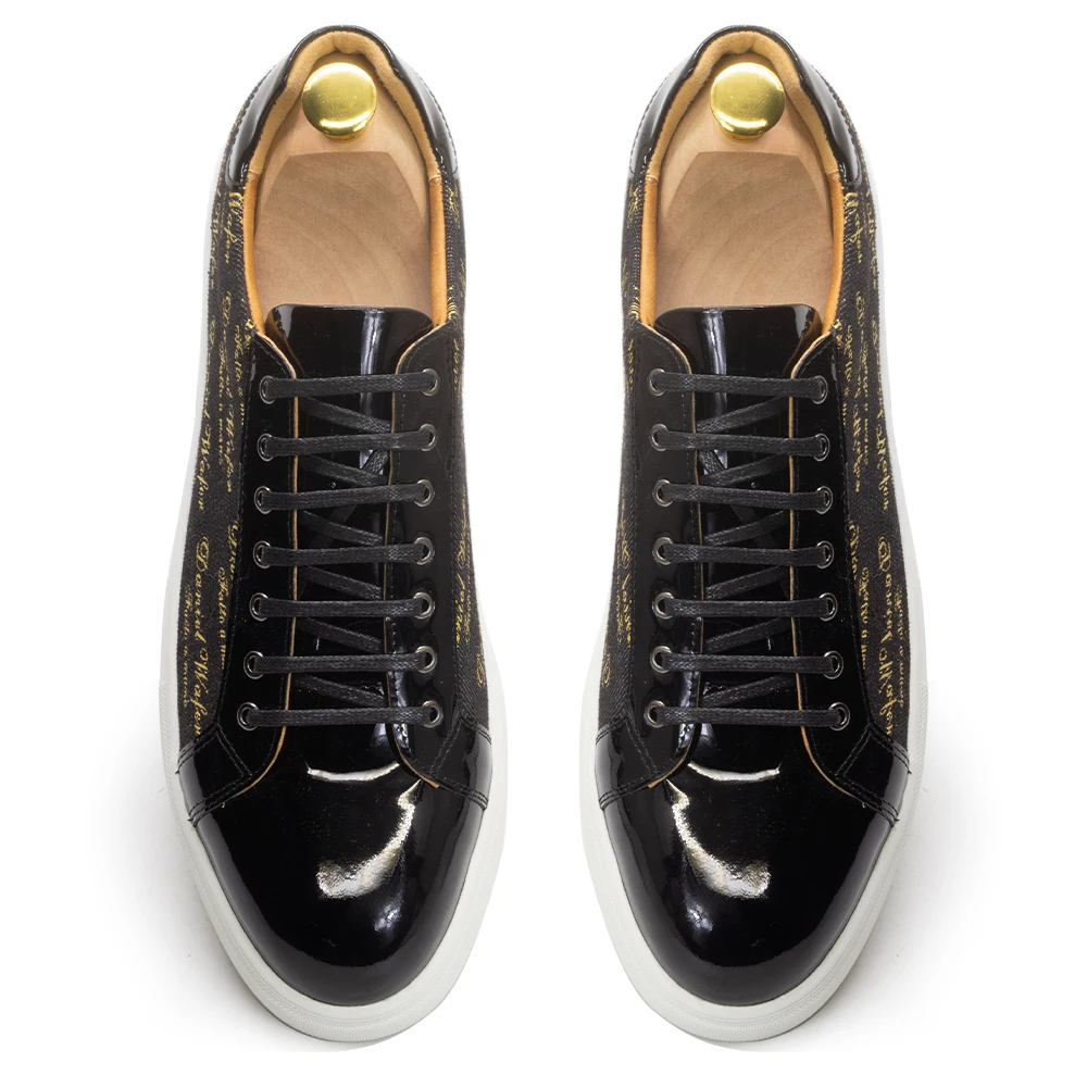 Beverly Hills patent leather low trainers