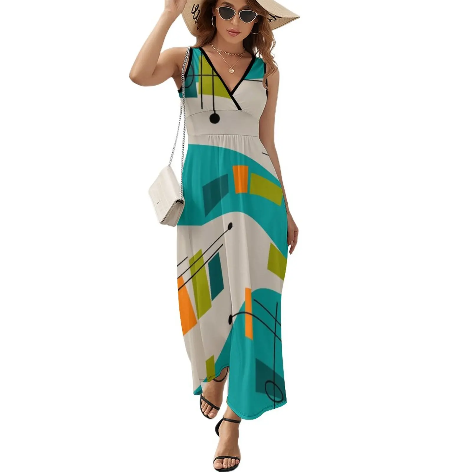 

Mid-Century Modern Abstract Space Age Sleeveless Dress Elegant gowns elegant chic wedding evening dresses