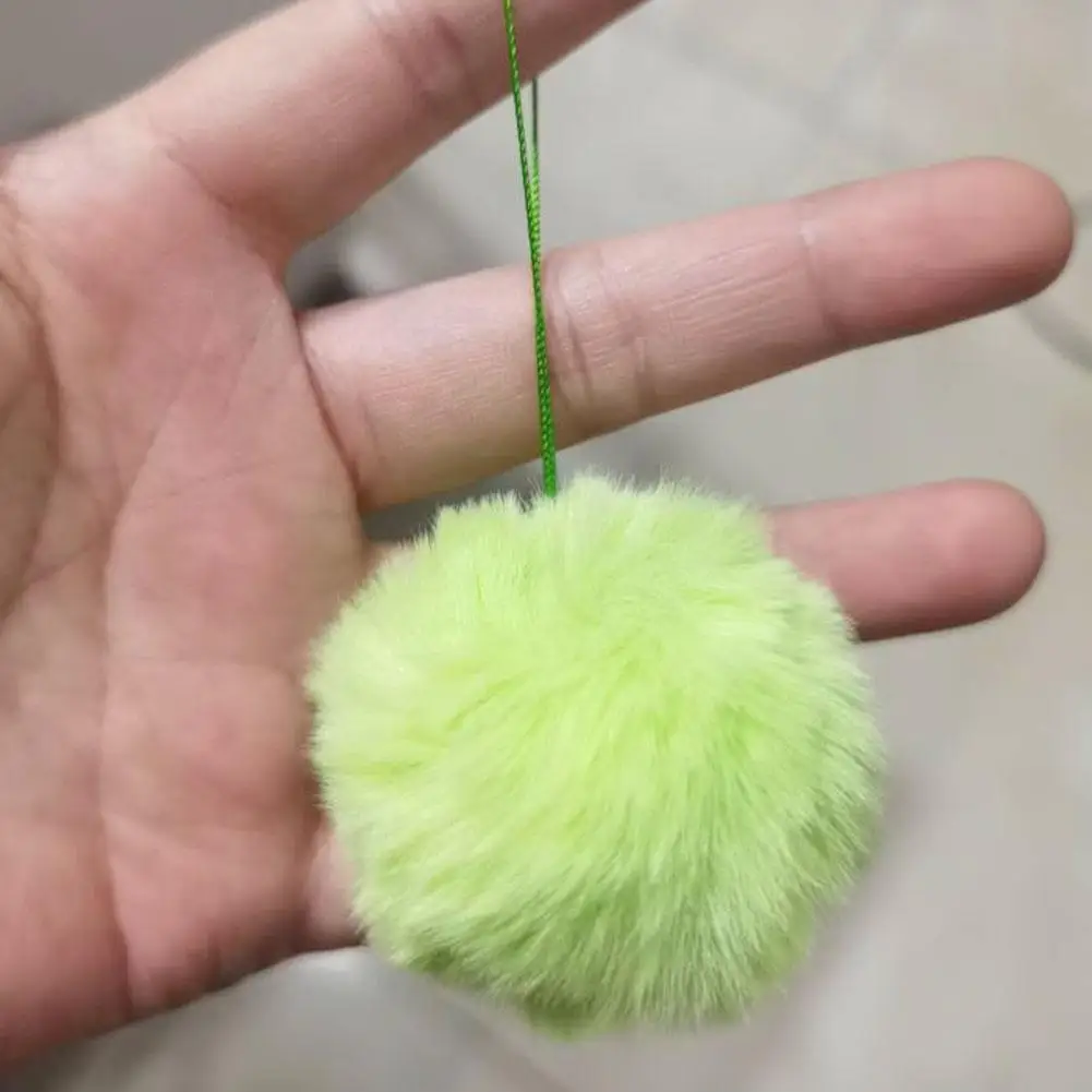 Lemon Green Plush Christmas Ball Decoration Plush Elf Christmas Tree Decoration Green Hanging Soft Artificial