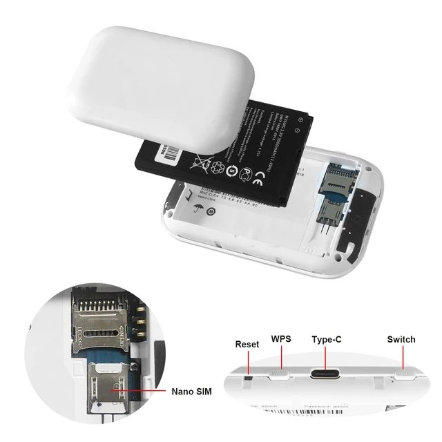 Benton 4G Lte Portable Router Wifi Wireless 150mbps Unlock Outdoor Hotspot Pocket Mifi  Wi-Fi Modem Sim Card Slot 3000mah 6