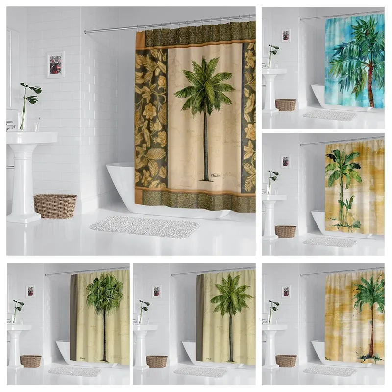 

Household waterproof fabric household shower curtain accessories shower curtain 240 * 200 home Hawaiian style shower curtain