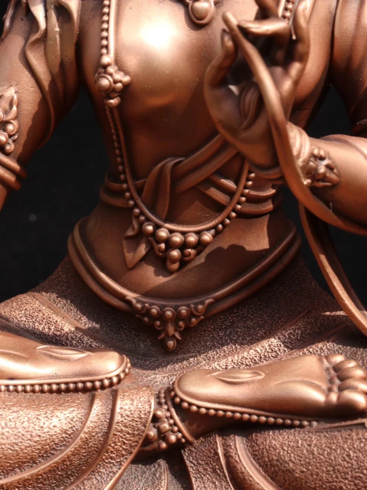 Red copper precision casting whiteness mother 7 inch 3 inch Buddha statue Tibetan desktop ornament Household offering bronze sta 4