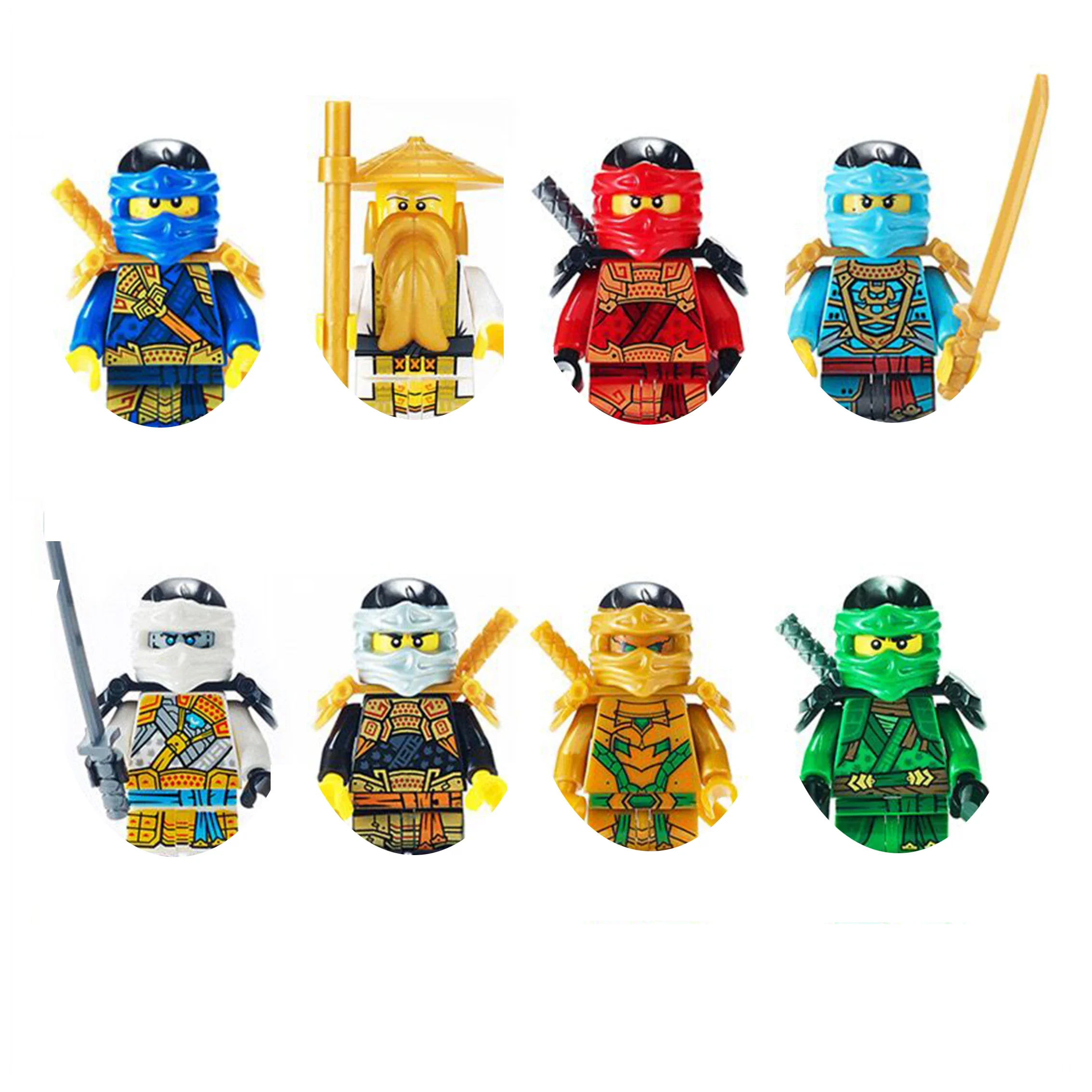 

8Pcs/Set Anime Ninja Figures Morro Nadakhan Lloyd Kai Jay Zane Cole Nya Building Blocks Mini Action Figures Bricks Toys Gift