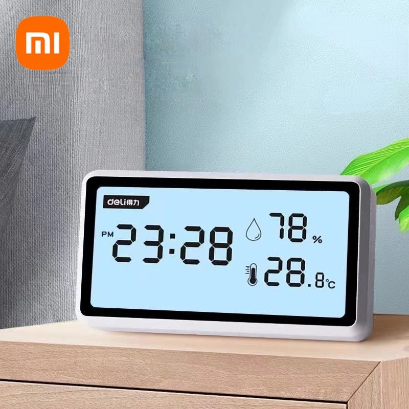 New Xiaomi Electronic Thermometer Hygrometer Weather Station High Precision with Table Clock Function Mini Thermometer LCD Tools