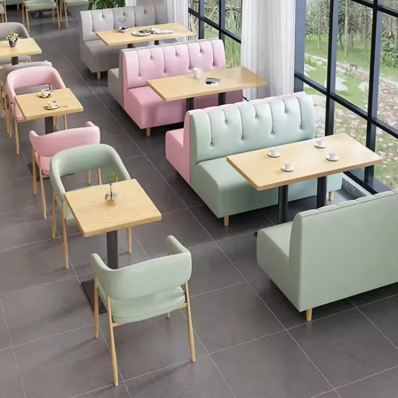 Modern Cafe Shop Restaurant Furniture Chairs Booth Seating PU Wood for Dining Bar Pink Chair Nordic Chair Кресло Для Гостиной
