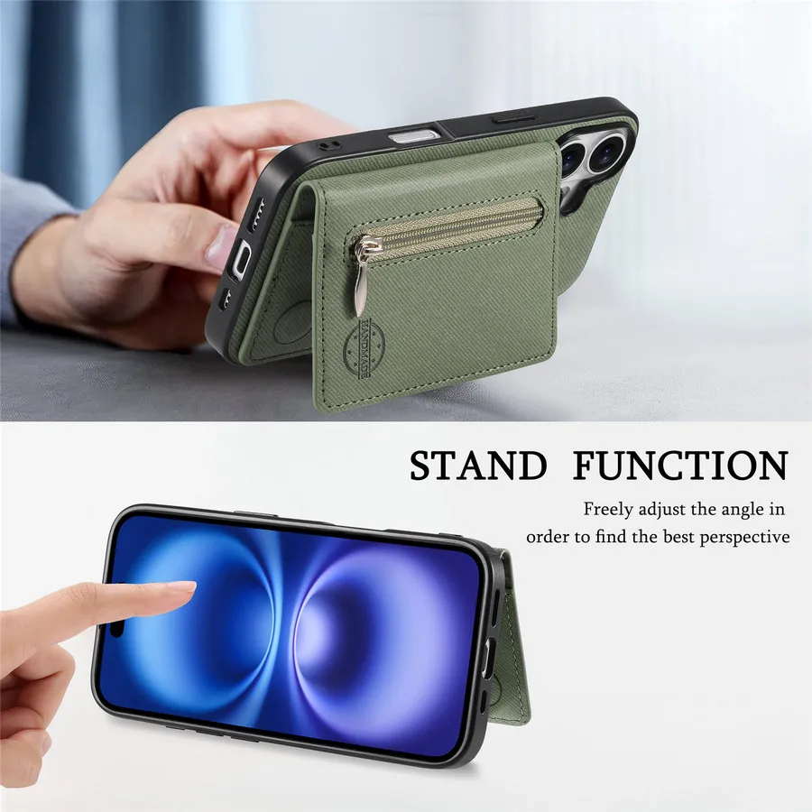 Luxury 5G RFID Leather Wallet Zipper Case