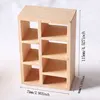 Dolls Furniture Mini Wooden Bookshelf Cabinet Rack Model for Barbie Doll 1:12 Miniature Dollhouse Decor Accessories Kids Toys 4