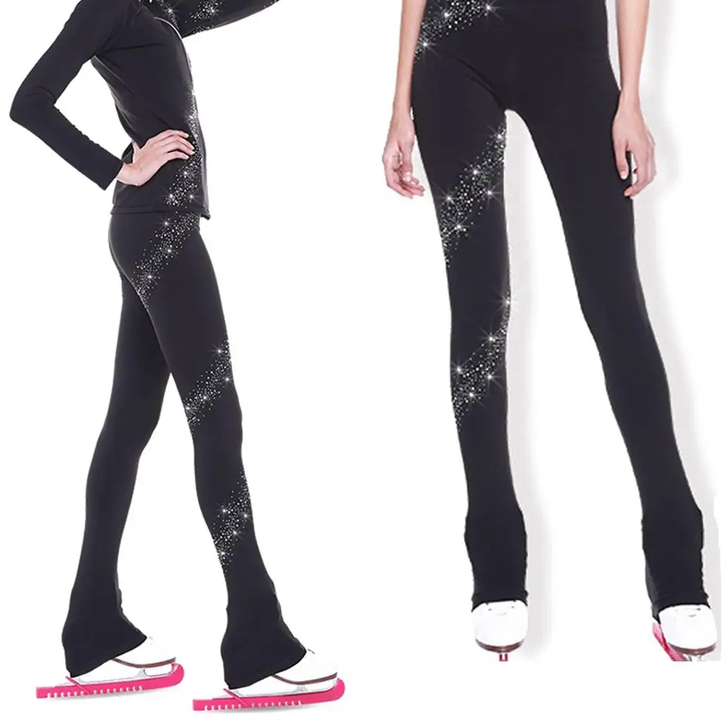 Performance Figure Skating Long Compression Ice Skating Leggings for Girls Women Ladies Traing Practice