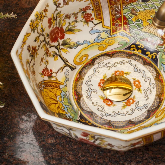 ห้องน้ํา Art อ่างล้างหน้า 410x390x180 มม.เซรามิค Nordic สไตล์โมเดิร์นห้องน้ําอ่างล้างหน้าขายส่ง 6