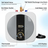 Chauffe-eau électrique de 2,5 gallons, 1500W 110V, mini réservoir sous évier, chauffe-eau instantané avec soupape de décharge de pression 4