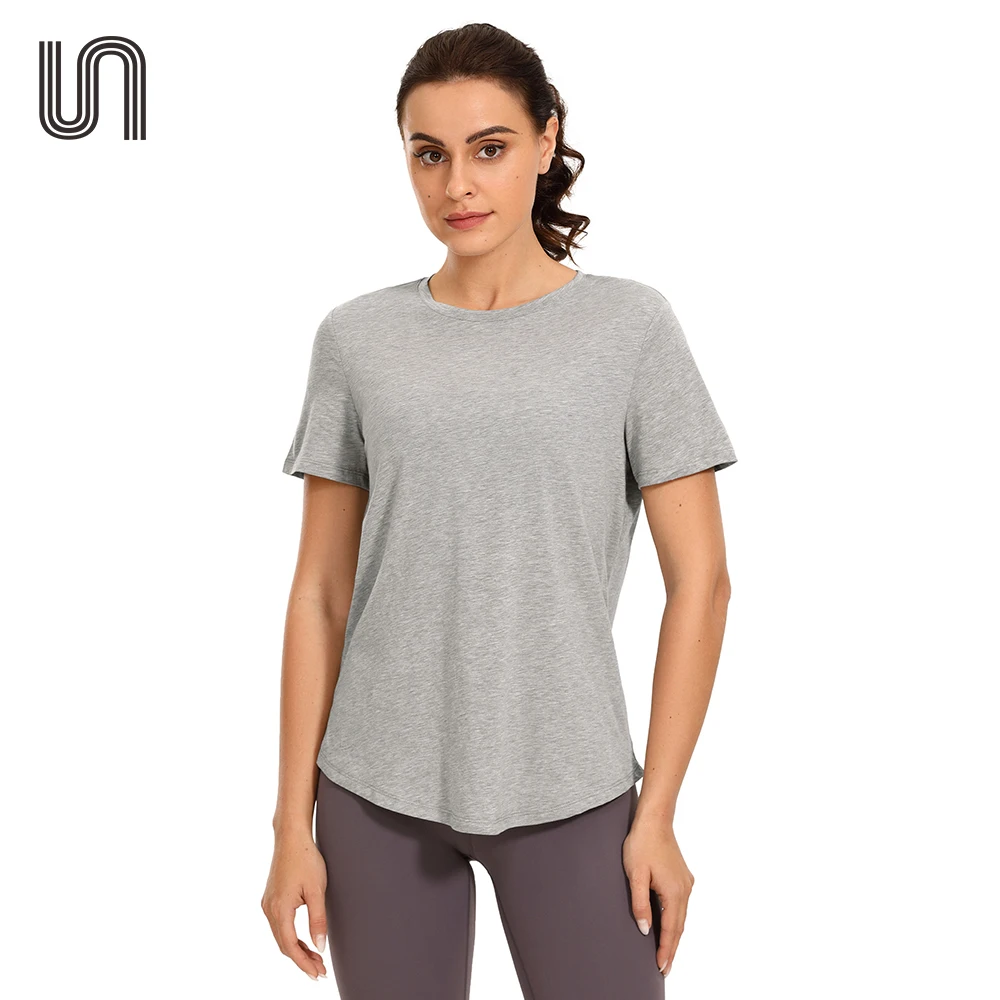 

Women's Workout Shirt Pima Cotton Short Sleeve Yoga T-Shirt Athletic Tee Top