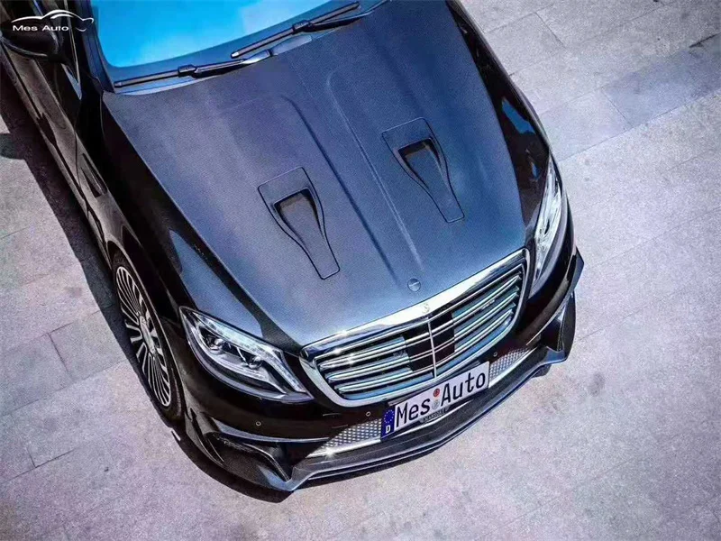 

Высококачественный передний бампер из углеродного волокна, Крышка вентиляционного отверстия капота двигателя, подходит для Mercedes Benz W222 S63 S65 2018 2019 2020