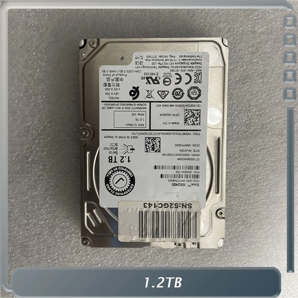1.2Tb Per Dell St1200Mm0099 1.2T 10K Sas 2.5 12G 0G2G54 R730 R740 Server Hhd