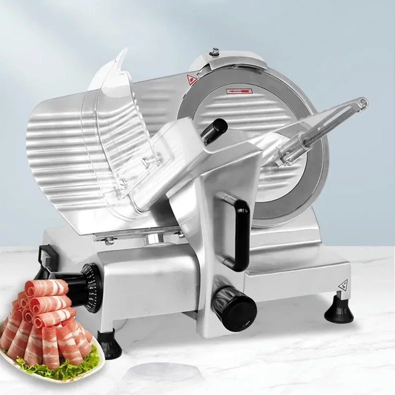 Commercial slicer electric semi-automatic meat slicer cutting fat beef and mutton roll machine frozen meat hand push meat planer 6