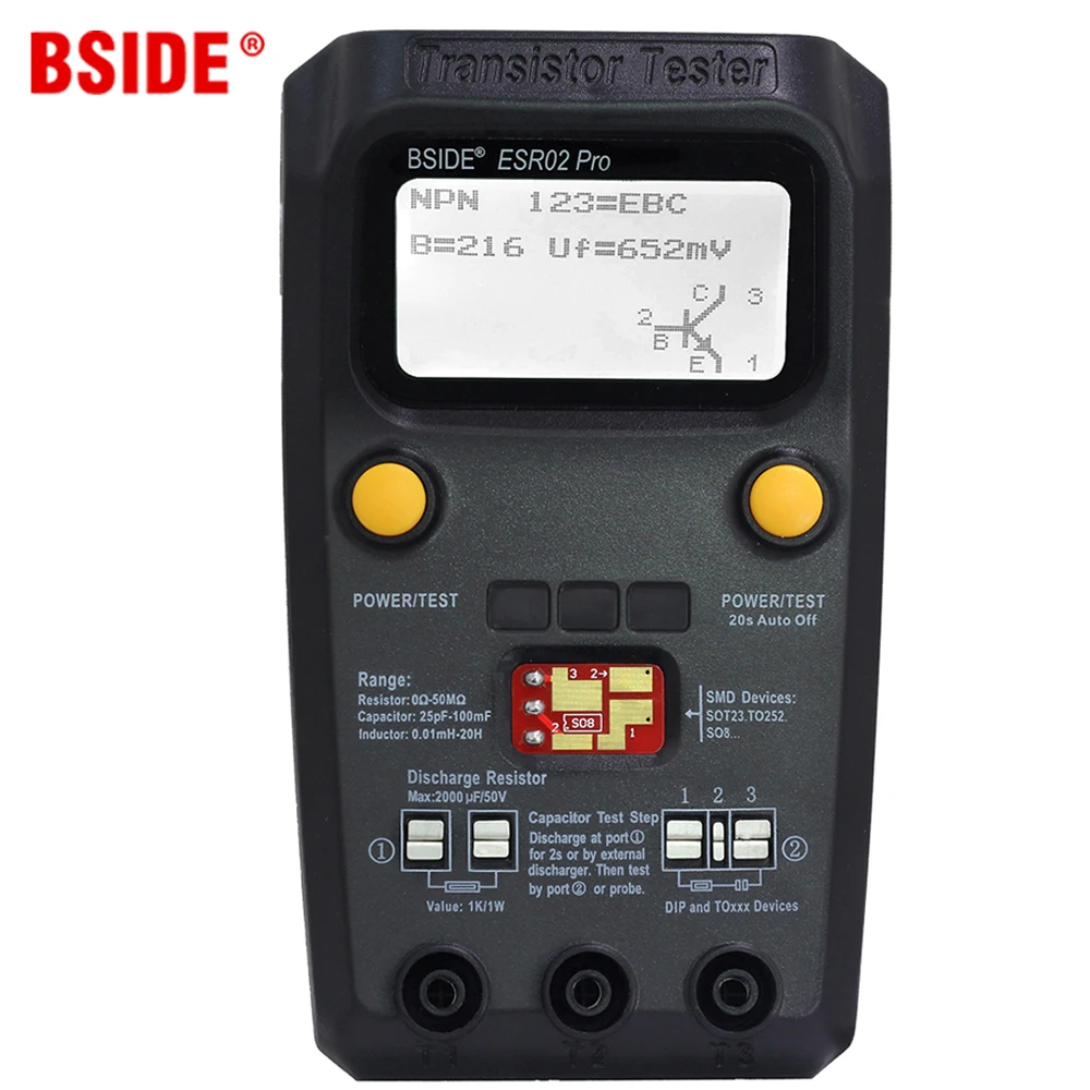ESR02pro Multi-purpose Transistor ESR/SMD Tester Smart Diode Triode Capacitance