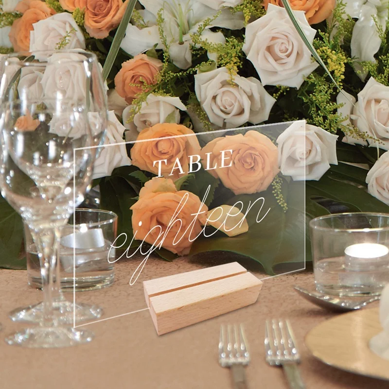 Hot Selling-12PCS DIY Blank Acrylic Table Sign Clear Sign With Stand Transparent Arch Table Numbers Card Wedding Decoratio