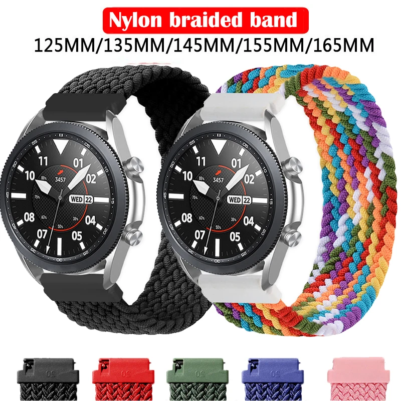 

Ремешок плетеный нейлоновый для Samsung Galaxy watch 46 мм/Active 2 42 мм/Huawei watch GT/Amazfit GTR, эластичный браслет для 22 мм 20 мм