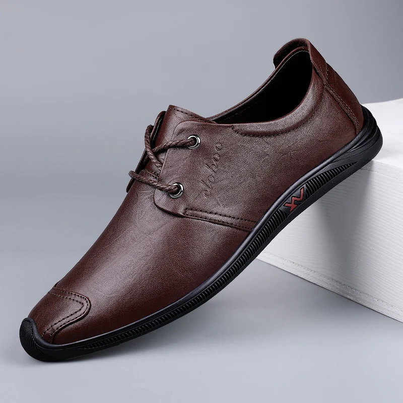 

Shoes for Men genuine Leather Casual Sneakers Luxury Designer lace up Flat Driving Shoes outdoor Comfortable Moccasins Men shoes