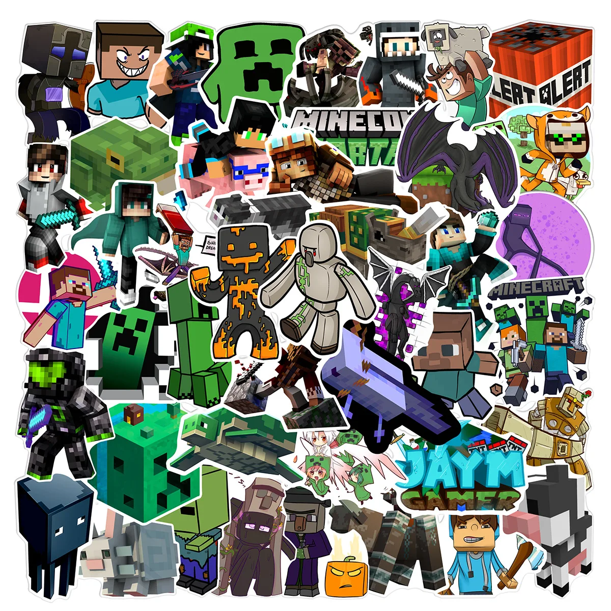 50pcs Sheets of 5-8cm Non-repeating Game Minecraft Graffiti Series Stickers Journal Car Trunk Refrigerator Decoration Gift