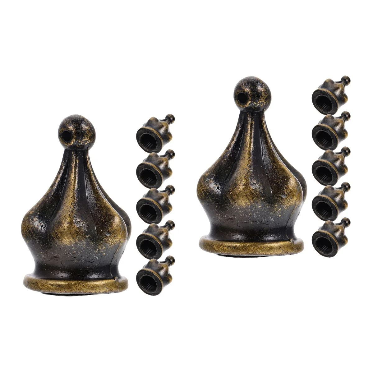 

12 Pcs Chandelier Decoration Lamp Shade Accessories Harp Finial Knob Lamps Finials Caps for Holder Zinc Alloy Lampshade