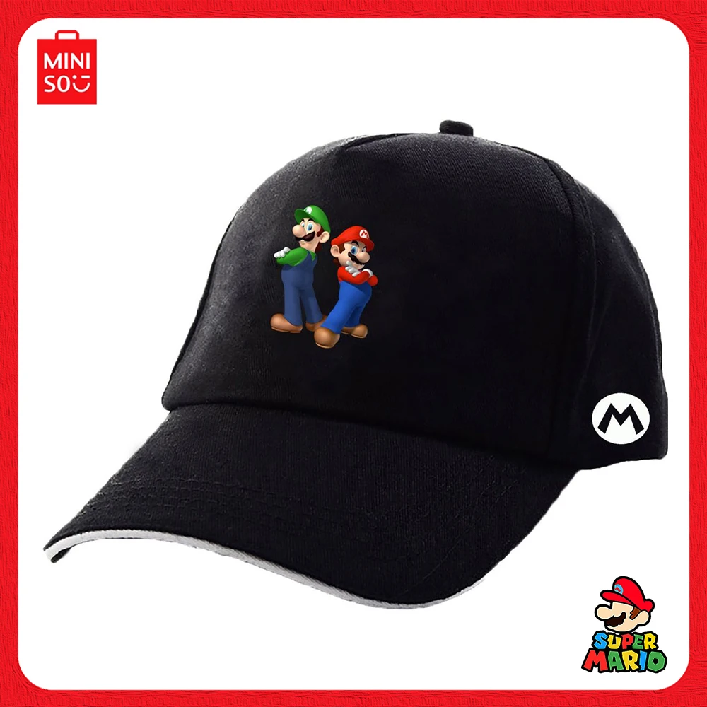 

Новинка, бейсболка Miniso Super Mario, кепка для мужчин и женщин, модная универсальная Кепка для шоппинга, досуга, спорта, Регулируемая Кепка, подарок на день рождения