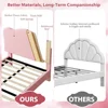 Upholstered Twin Size Bed Frame for Kids with Scallop Headboard, Cute Velvet Twin Bed for Girls, Boys, Sturdy Platform Bed 6