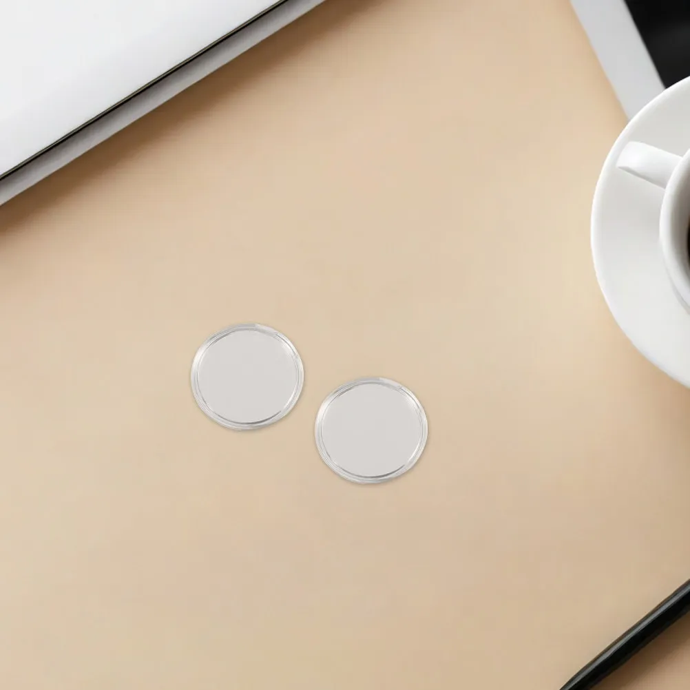 80Pcs 보관 용기 안전한 디스플레이를 위한 투명한 원형 플라스틱 보호대 휴대용 수집 용품 방진 밀봉