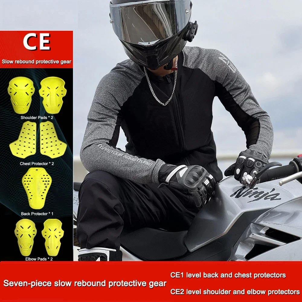 Motorcycle Protector Motorcycle armor, cycling clothes, summer locomotive breathable mesh anti-drop soft armor CE2 protective gear men and women