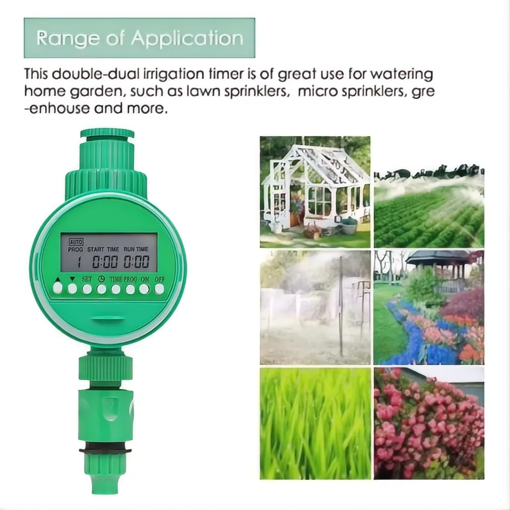 Automatic Garden Irrigation Timer LCD Display Waterproof Programmable Watering C