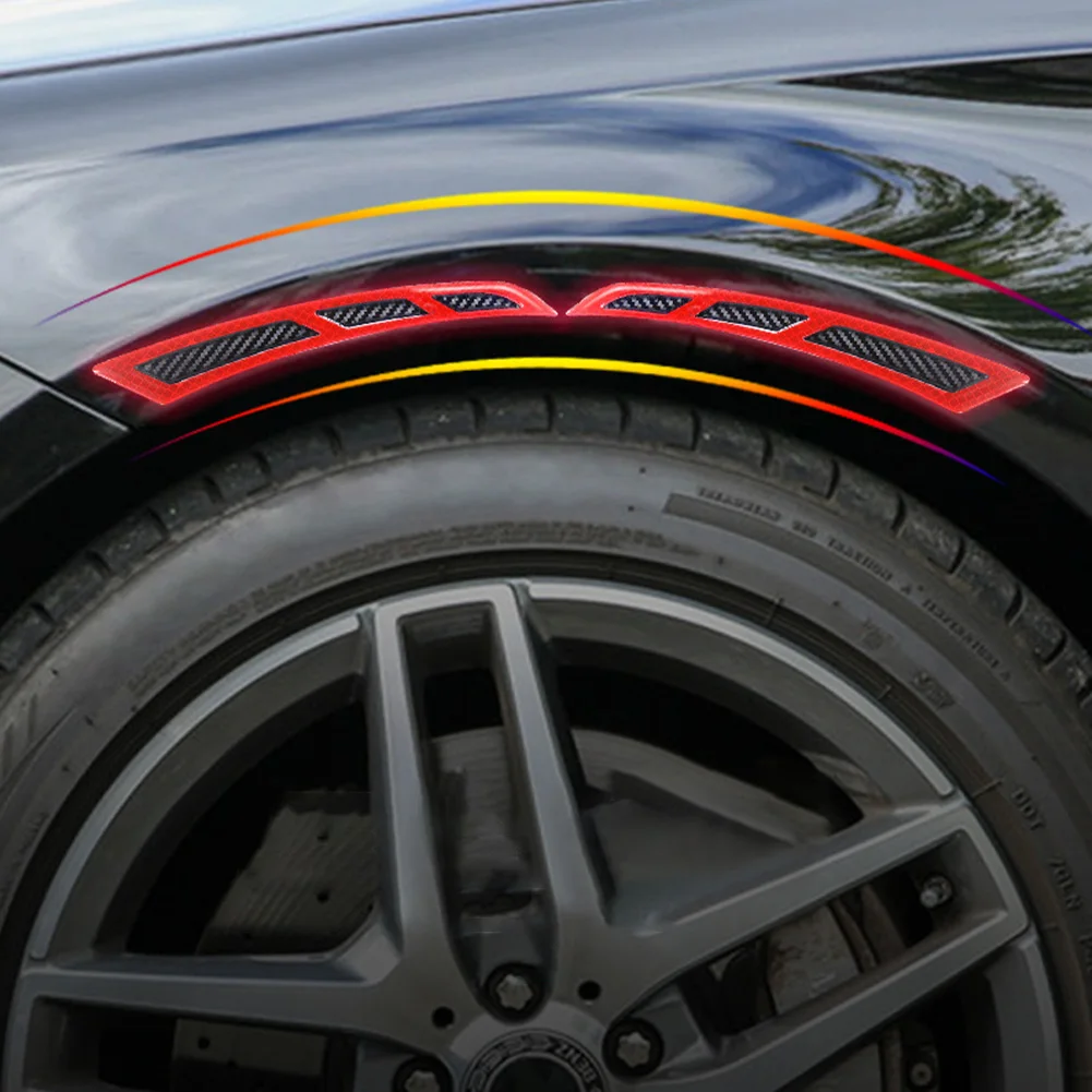 

2PCS PVC Car Sticker Waterproof Reflective Heat Resistant Wheel Eyebrow Edge Guard Protection Strip Anti-Collision Sticker Tool