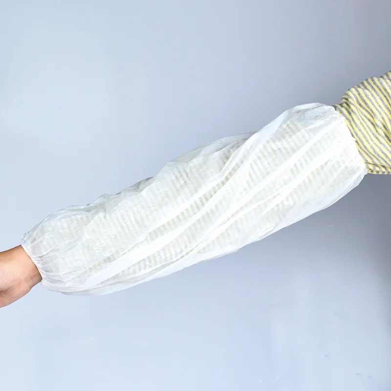 10 20 100PCS white waterproof and oil-proof disposable arm sleeves elastic bands household cleaning supplies long sleeve sleeves waterproof oversleeves kitchen arm sleeves