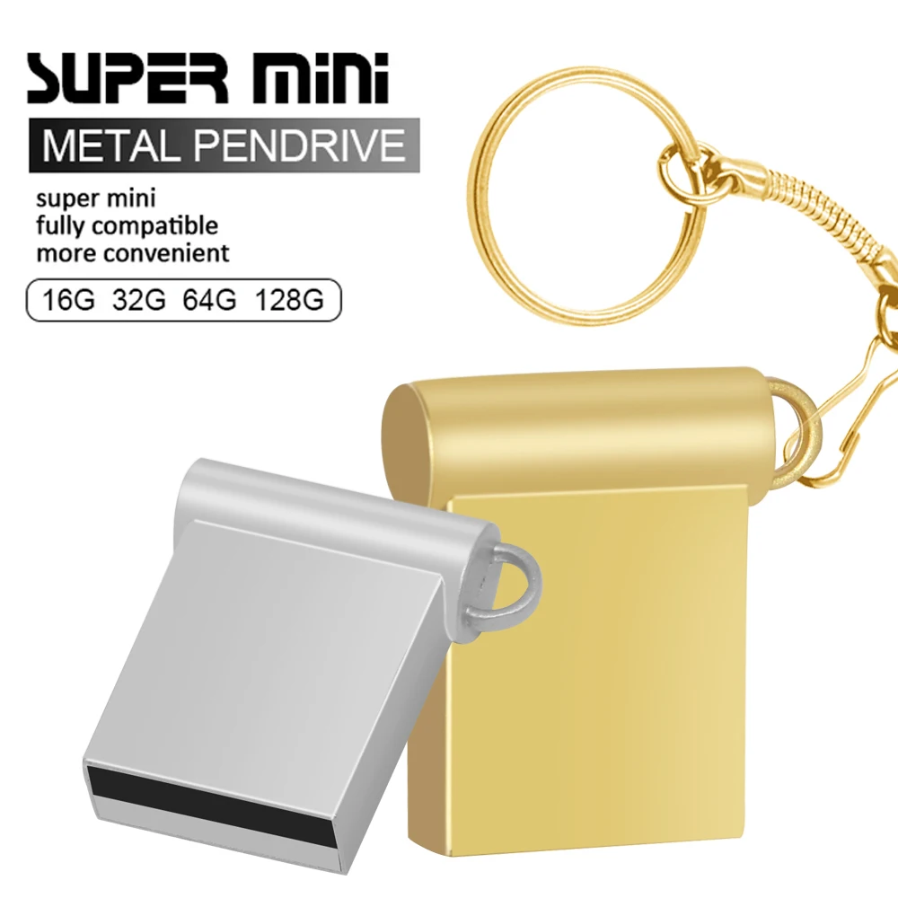 초소형 금속 USB 플래시 드라이브, 소형 펜드라이브 메모리 스틱, 64GB 저장 장치, 방수 U 디스크, 4GB, 8GB, 16/32 GB, 신제품