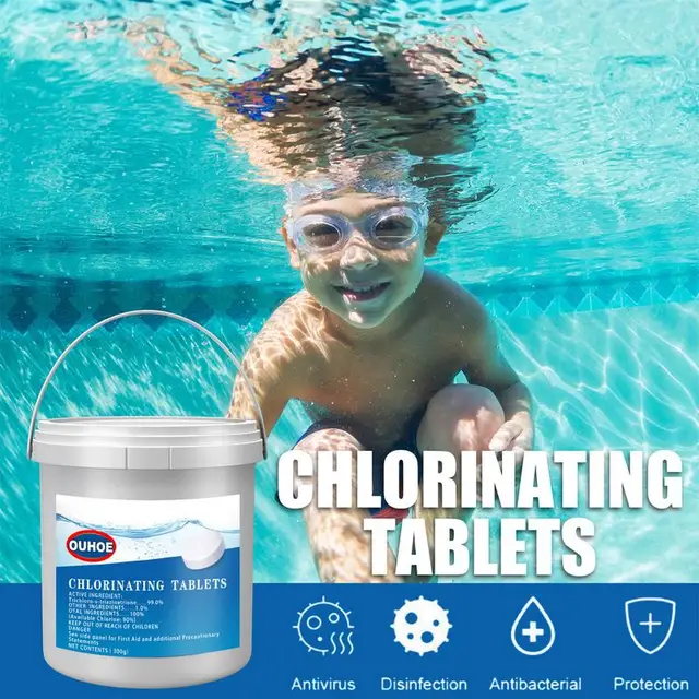 300 G Úszómedence Pezsgő Tabletták Multifunkcionális Medencetisztító Foltok Hatékony Eltávolítása Tabletta