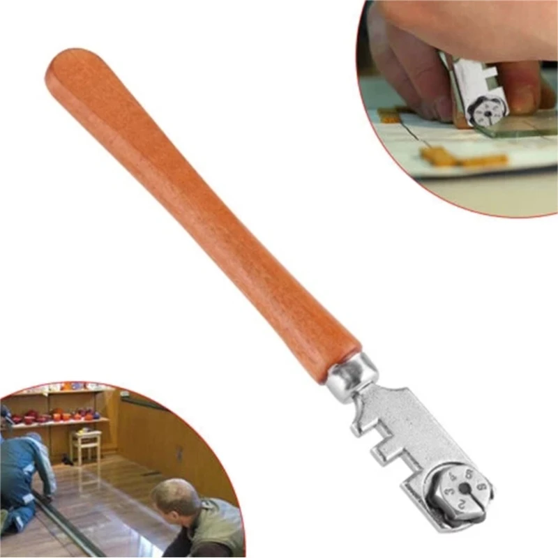 Glass Cutter Six-wheel Round Handle Flat Cutting Tool Cutting Glass Tiles Carbide Cutter Wheel M4YD glass cutter tile glass cutter