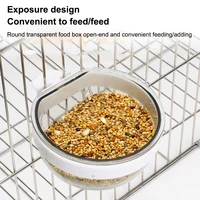 Bird Feeding Bowl Detachable Transparent Plastics Bowl Food Cup For Cage Convenient Hanging Parrots Water Feeder Pet Supplies 1