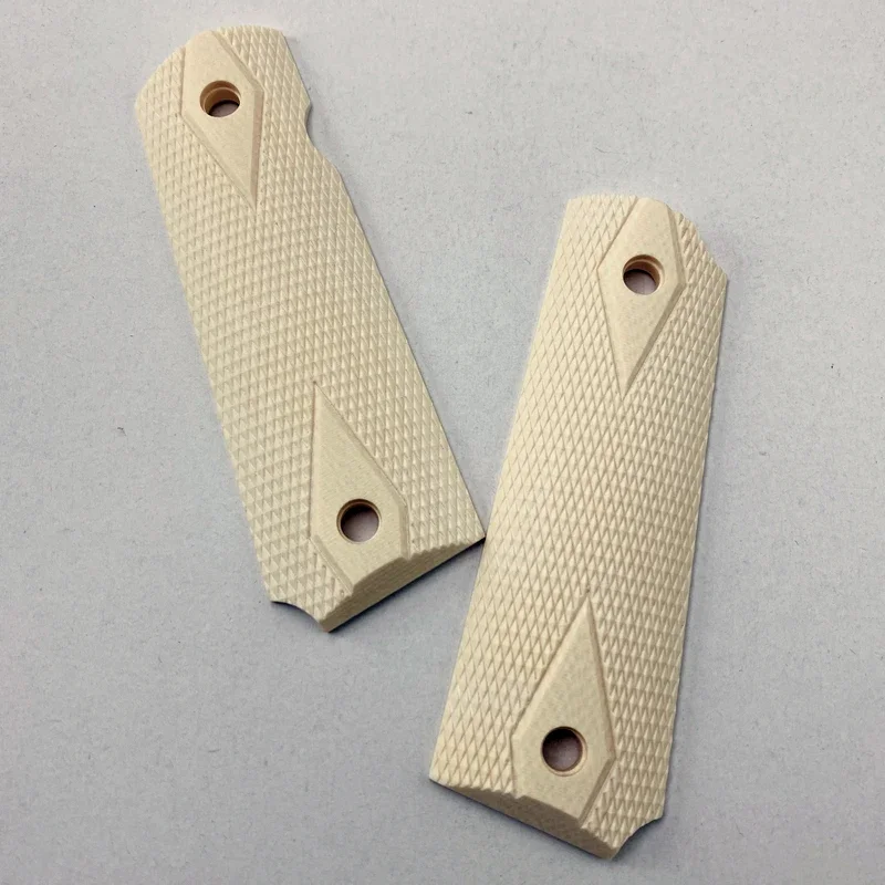 

1pair Imitation Ivory Resin Material 1911 Grip Handle Patches for 1911 Models Scale DIY Make Replacement Accessory Part