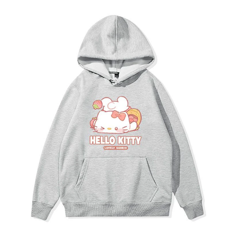 

Милые толстовки с капюшоном Sanrio с героями мультфильмов, толстовки с капюшоном Hello Kitty Kuromi Cinnamoroll Pom Purin, свободные мягкие топы на весну и зиму