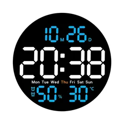 Large Screen Digital Wall Clock with Countdown Function for Home and Office Decor (Blue2)