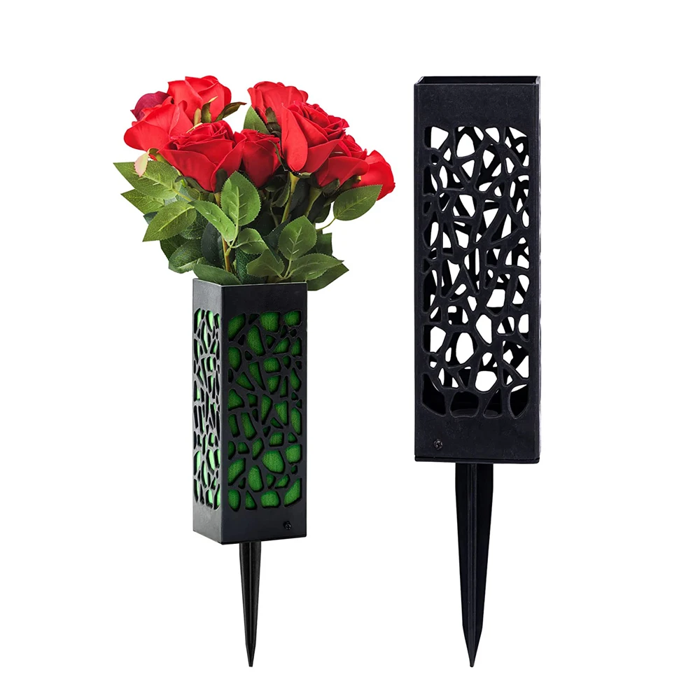 

Держатель для цветов кладбища, уличный держатель для вазы, сада, цветов, украшение, дренажное отверстие, Длинные шипы, уличный держатель для цветов с памятью