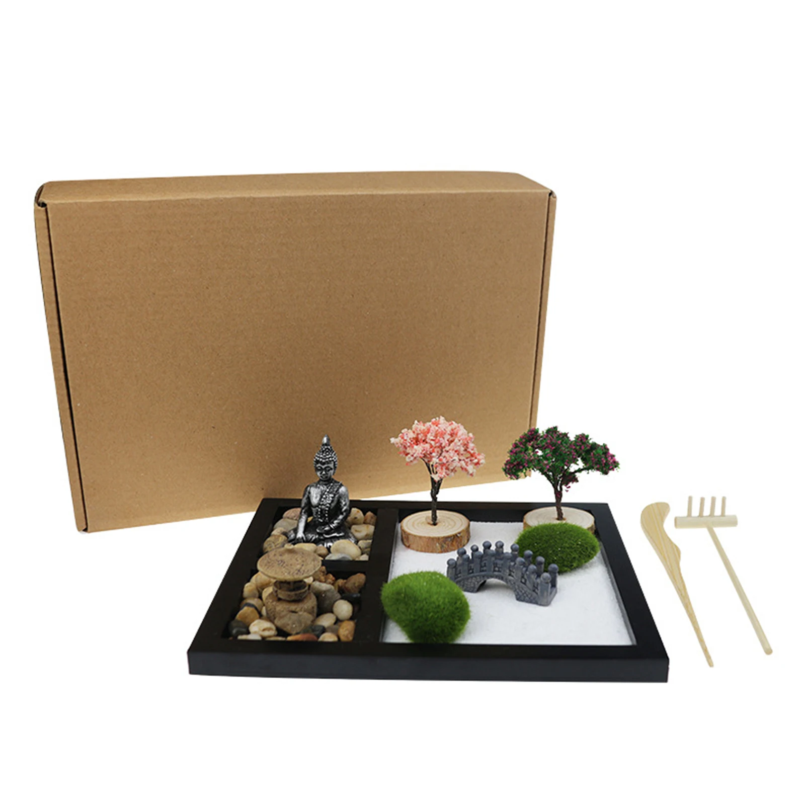 

Garden Porch Rocks Sandbox Buddha Statues Stress Home Decor