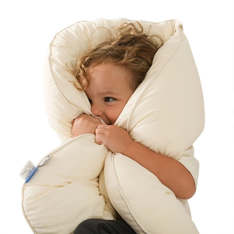 Lovely Moon Shaped Toddler Body Pillow for Sleeping Soft & Comfortable Cotton Sleep Pillow Huggable Washable 4