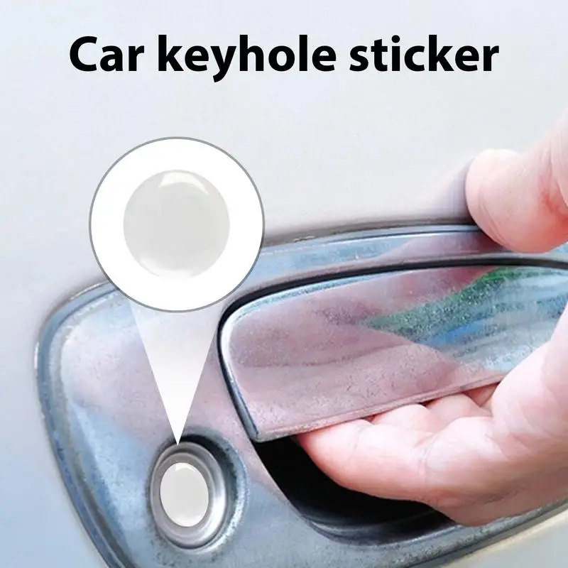 Car Door Key Holes Protector 4PCS Car Door Lock Keyhole Protector Stickers Trim Anti-Blocking Holes Cap For Truck Suv car door lock stickers