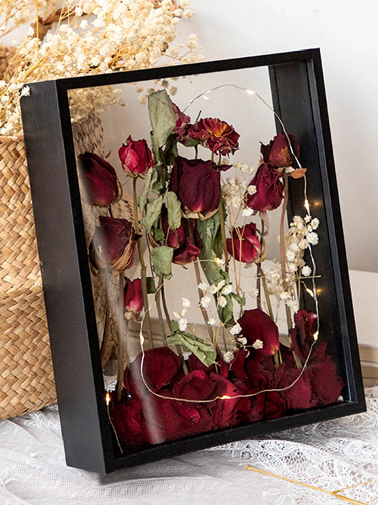 3D Flowers Photo Frame 4cm Deep Shadow Box Frames Bouquet Display Flower Case Deep For Wedding Party Decor Memory Picture Frames