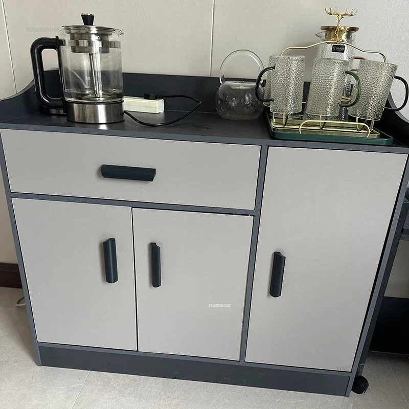 Nordic Simple Multi-functional Kitchen Cabinets Small Apartment Home Kitchen Cabinet Living Room Floor-standing Storage Cabinets 5