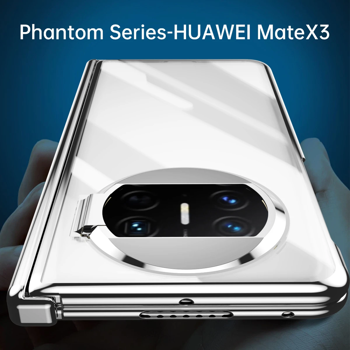 For Huawei Mate X3 Phantom Plating Transparent Phone Case Luxury lightweight all-inclusive protective shell with hidden bracket