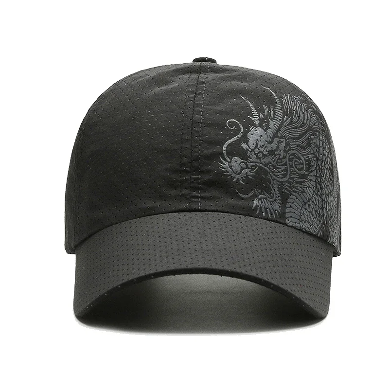 Ny stil sommar basebollkeps Snabbtorkande lufthål kinesisk drake mode unisex utomhus fritids sport solskydd_voghion.com