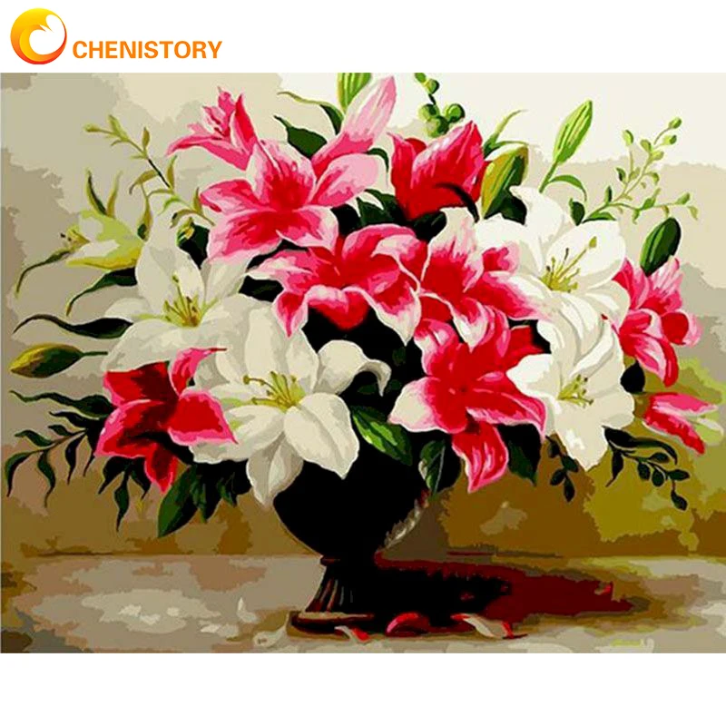 CHENISTORY Painting By Number On Canvas Acrylic Paint For Adults Wall Art Oil Picture Drawing Coloring By Number Home Decor Gift