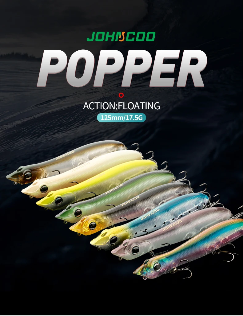 Description Picture 2 of itemTopwater Popper Bait 12cm 17.5g Walk Dog Hard Plastic Popper Fishing Lures Floating Snakehead Rattle Wobble Bass Lure