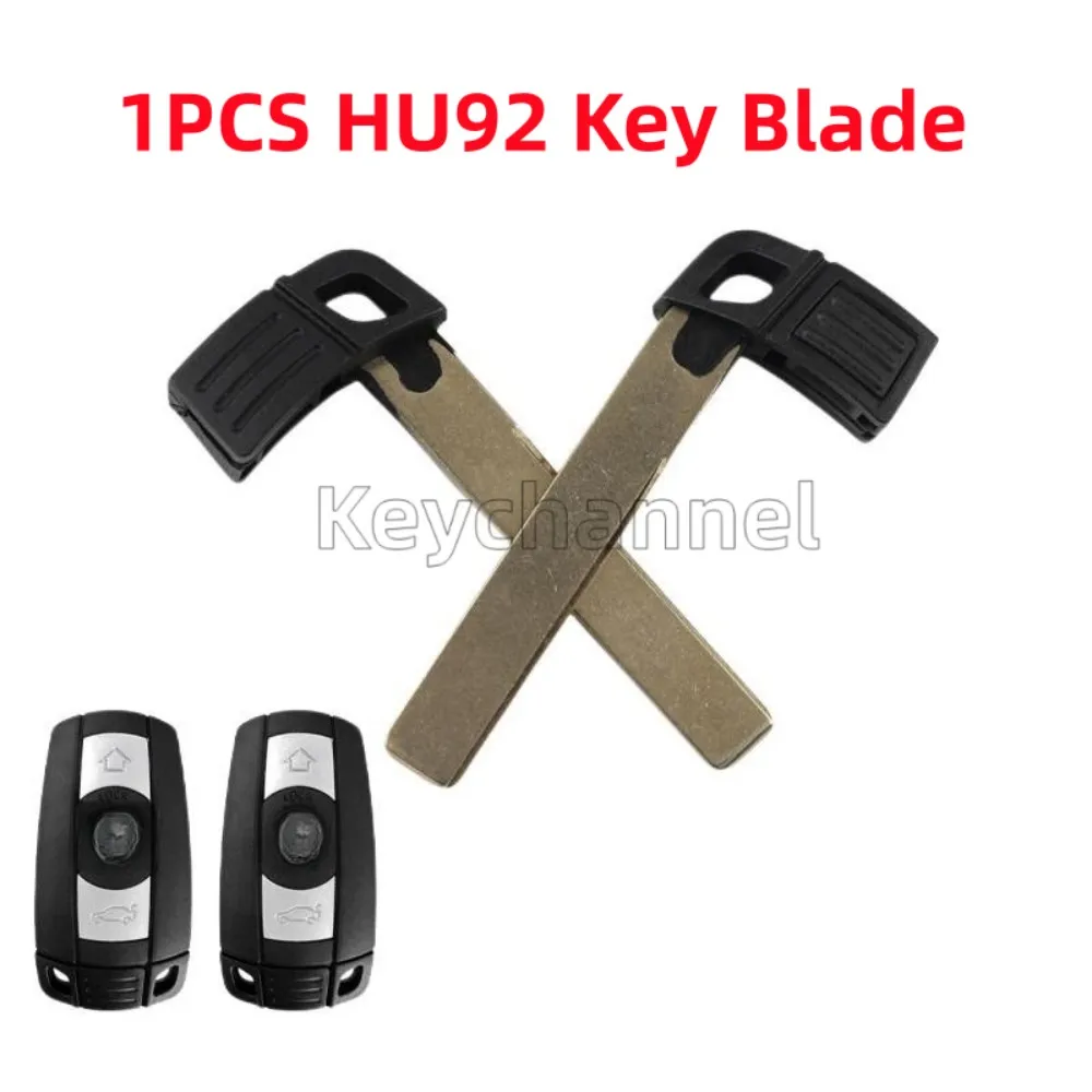 1pcs Car Smart Fob Key HU92 Keyless Remote Blade Emergency Key Blank CAS2 CAS3 Remote Key for X1 X3 X5 X6 Z4 E Serie E60 E90 E87