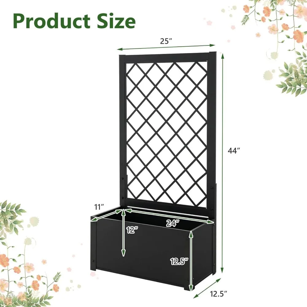 Raised Garden Bed with Trellis, 44" Vertical Planter 4